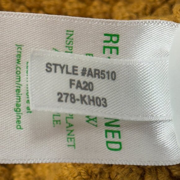 J Crew Mens Crewneck Sweater Cotton Checker Stitch XL Yellow Gold Pullover - Picture 7 of 8